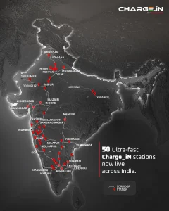 Mahindra Charge_iN EV Charging Network station with 180kW dual gun charger on Mumbai-Pune Expressway