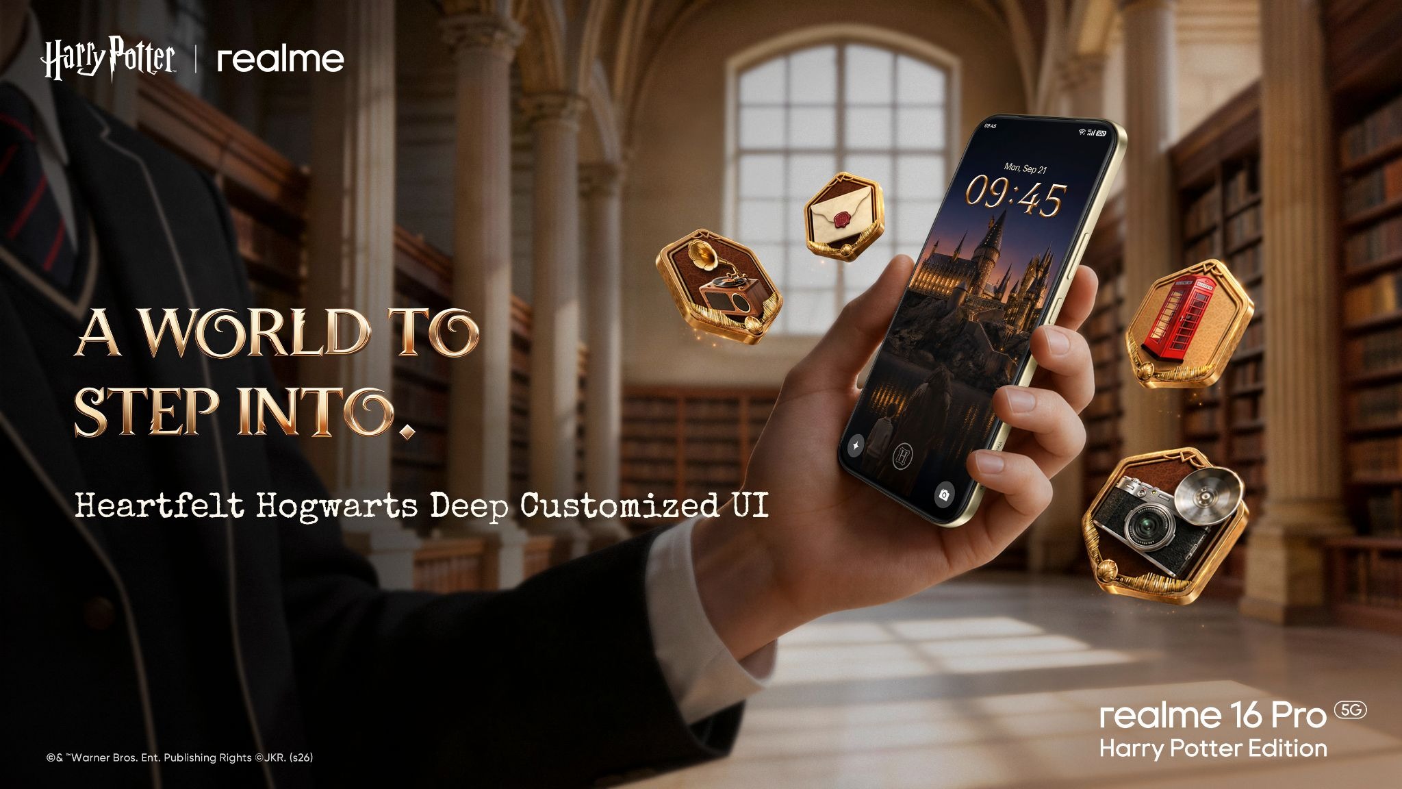 realme 16 Pro Harry Potter Edition deep customized Hogwarts UI with custom 3D icons