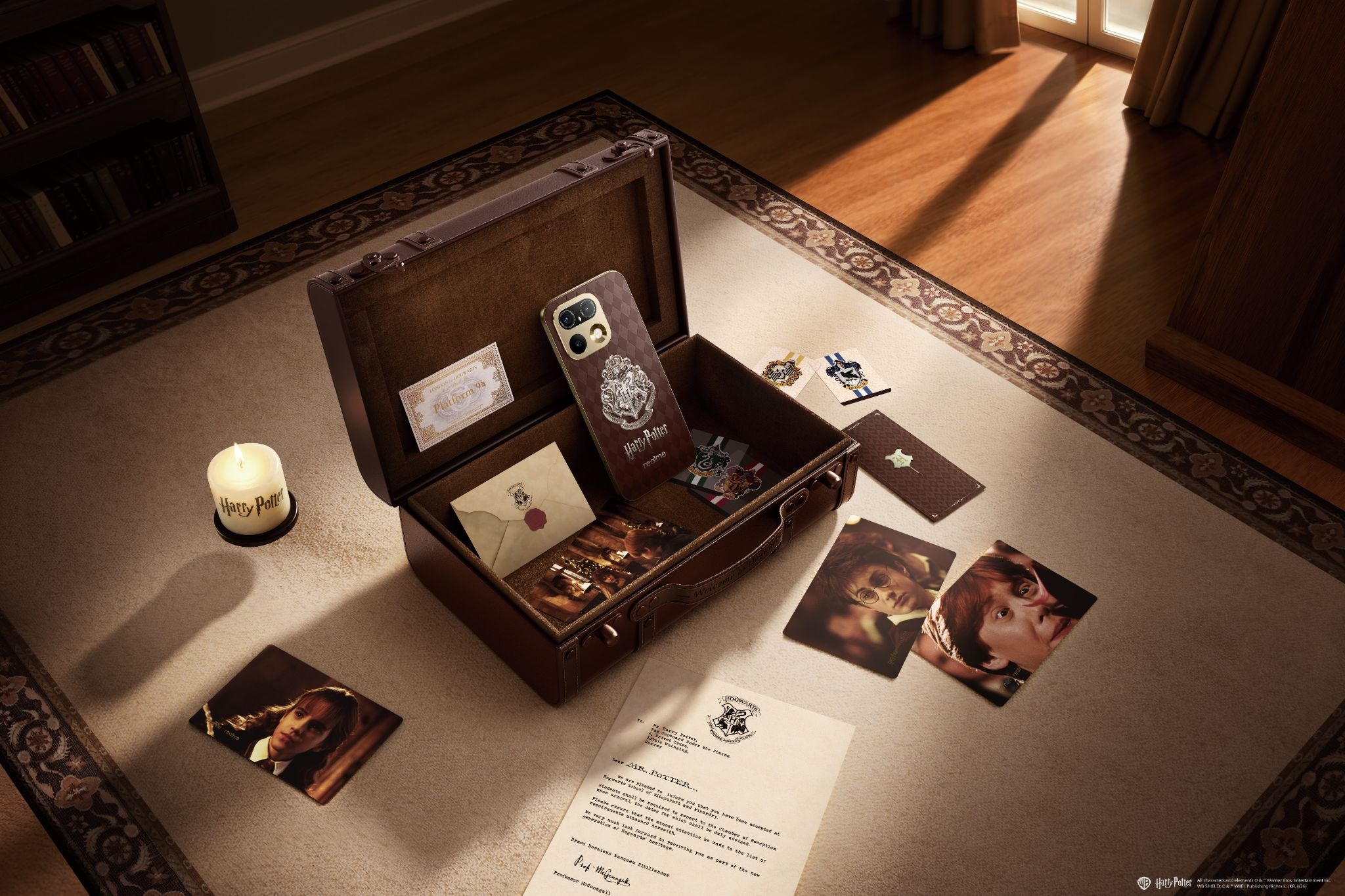 realme 16 Pro Harry Potter Edition 1:1 Hogwarts trunk collector box with acceptance letter and accessories