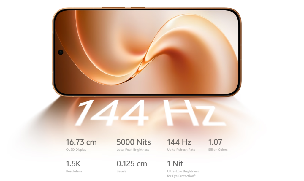 Vivo V80 5G 144Hz AMOLED display with 5000 nits peak brightness