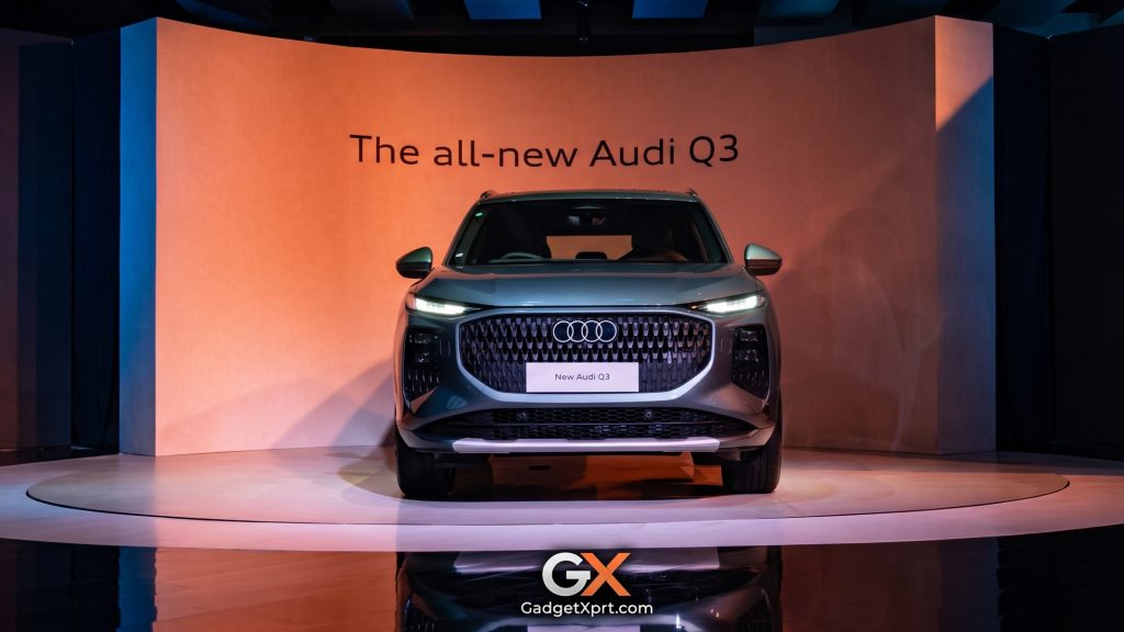 All-new Audi Q3 front exterior design with digital matrix LED headlights in India