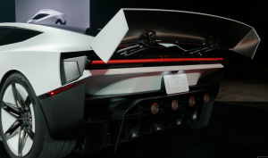 Tesla Roadster rear active wing and cold gas thruster nozzles